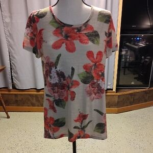 Hannah Red and Green Floral Women's Blouse